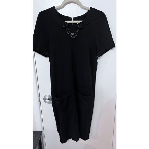 Kate Spade BACK ZIP CHAIN NECKLINE POCKETED DRESS WOMENS SZ 6 - Picture 1 of 14